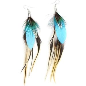 Natural Peacock Feather Dangle Earrings